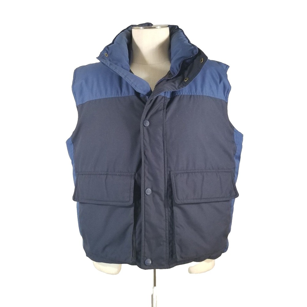 Cabela's Vest Men's Large Blue Premier Northern Goose Down Outdoor Retro